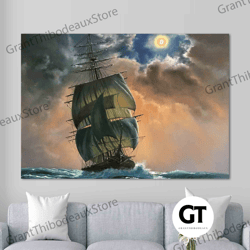 decorative wall art, decorate the living room, bedroom and workplace, wall art  ship canvas, pirate ship painting, rowin