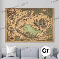 decorative wall art, decorate the living room, bedroom and workplace, wall art  vintage map wall art, old map canvas, ma