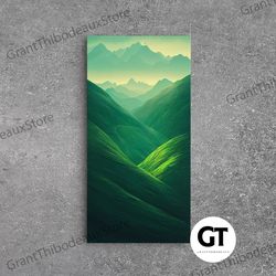 emerald green landscape, rolling hills of ireland, framed decorative wall art, ready to hang framed wall art, living roo