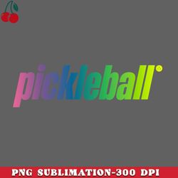 Pickleball Retro Rainbow Fade PNG Download