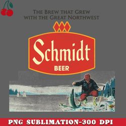 schmidt beer retro defunct ice fishing nature scene png download