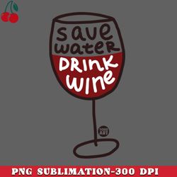 save water drink wine png download