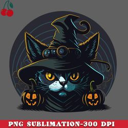 scary black cat witch png download