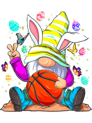 basketball lover happy easter day gnome holdiing basketball sport cute bunny basketball