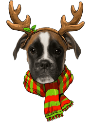 boxer reindeer boxer horn scarf dogs christmas winter cute boxer boxers dog