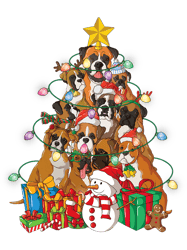 boxer funny boxer christmas tree dog santa xmas gift boys kids boxers dog