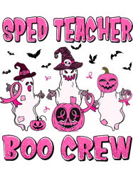 bc sped teacher boo crew ghost pumpkin breast cancer halloween cancer