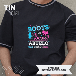 gender reveal boots or bows abuelo matching baby party