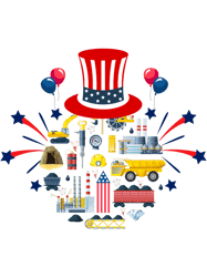 gifts 4th of july crane truck construction toddler kids boys png t-shirt