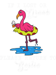 if i lost or drunk please return to bestie flamingo bird tee png t-shirt
