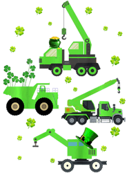 kids kids boys st patricks day crane truck constructon toddler png t-shirt