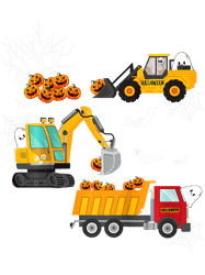 kids kids construction vehicle halloween crane truck pumpkin boys 21 png t-shirt