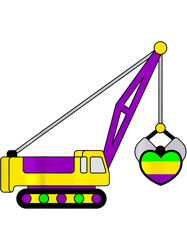 kids mardi gras heart crane lifting carnival masquerade party png t-shirt