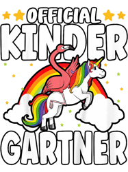 kids unicorn official kinder gartner kindergarten flamingo png t-shirt