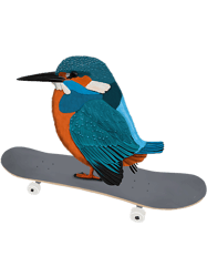 kingfisher bird skateboard birdwatcher animal biologist png t-shirt