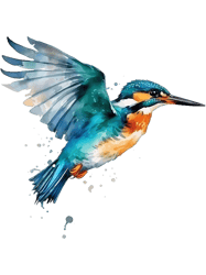 kingfisher watercolour painting 2kingfisher bird art png t-shirt