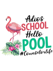 lgqe adios school hello pool counselor life school out png t-shirt