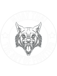 muay thai wolf logo png t-shirt