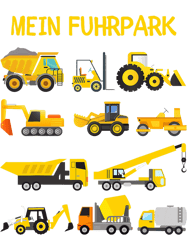 my fuhrpark 2construction site vehicles with excavator and crane png t-shirt