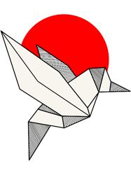 origami paper bird crane japanese folding art japan lover png t-shirt