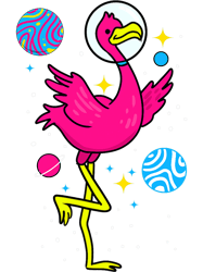 pan pride flamingo in space pansexual png t-shirt