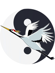 tai chi white crane yin yang qi gong chinese white bird png t-shirt