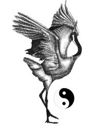 tai chi yin yang crane sketch png t-shirt