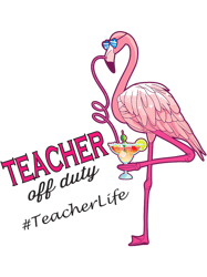 teacher off duty flamingo png t-shirt