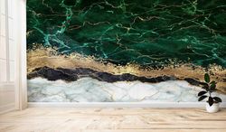 3d wall paper,modern wall paper,paper wall artgold wall decor,green marble wall poster,luxury marble wallpaper,