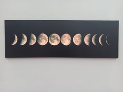 moon phases wall art, view art canvas, trendy artwork, landscape poster, sky landscape canvas, moon landscape printed,