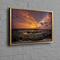 islamic landscape wall art, muslim home canvas art, sunset landscape wall art, jerusalem poster, muslim poster, muslim w