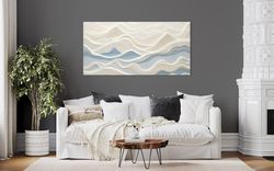 abstract clouds sky landscape 3d effect painting canvas print, minimalist modern wall art, neutral celestial abstract ar