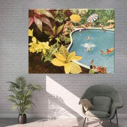 canvas wall art, extra large canvas print, large living room prints, poster, modern  swimming pool