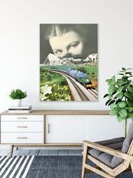 large canvas art, huge train art canvas, statement piece, living room canvas, bedroom, hallway