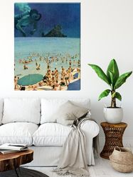 underwater canvas print, wall art, extra large canvas print, large living room art, sea, ocean, beach, summer