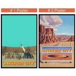 asteroid city  movie poster- room decor wall art - canvas fabric print - poster gift