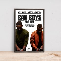bad boys for life movie poster classic film room decor, home decor, art poster for gift