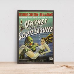 creature from the black lagoon movie poster, room decor, home decor, art poster for gift