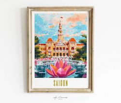 ho chi minh poster saigon vietnam poster vietnamese art maximalist art print city poster eclectic wall art mid modern ar