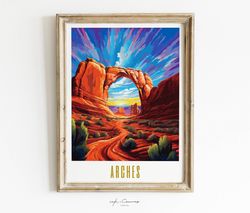 arches national park poster canyon wall art desert mountain art maximalist decor modern wall art landscape nature wall a