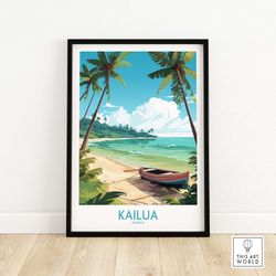 kailua beach print  home dcor poster gift  birthday present  wedding anniversary gift  wall art print