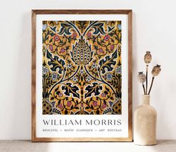 william morris print, morris poster, garden flowers art, brocatel print, vintage floral art, wall art gift idea, art pri