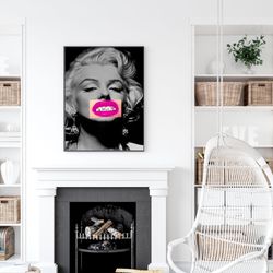 marilyn monroe, trendy wall art, maximalist wall art, trendy poster,  funky wall art, preppy wall art, pop culture art,