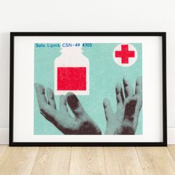 blood donation - matchbox print - aesthetic wall art - vintage art - matchbox wall poster - vintage poster print