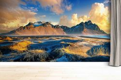 bright wall paper,wall paper peel and stick,paper wall artnature landscape mural,mountain landscape wall decor,