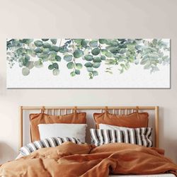 eucalyptus leaves art canvas, flower art glass, glass decor, flower art, personalized wedding gift, minimal wall art, be