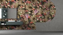 botanical plants wall decor, floral mural, modern floral wallpaper, wallpaper mural art, colorful paper art, papercraft