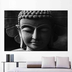 buddha wall decor, buddhist wall art, sculpture wall art, tempered glass, wall hanging, 3d canvas art, framed wall art,