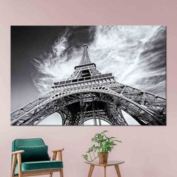 eiffel tower glass decor, paris landscape canvas art, landscape glass panel, paris glass art wall decor, gifts , black a