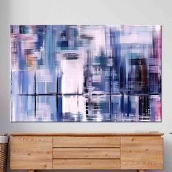 colorful painting art, abstract wall art, purple wall decor, modern artwork, 3d wall art, tempered glass, framed canvas,